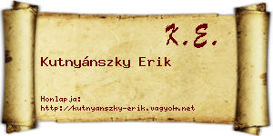 Kutnyánszky Erik névjegykártya