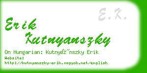 erik kutnyanszky business card